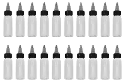 Produktbild von 30 ml weiße Drehkappe, leere Kunststoff-Tattoo-Tinte, Pigment, Make-up, transparente Flasche (20 Stück)