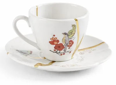 Produktbild von Seletti Kaffeetasse mit Untertasse Kintsugi 2 Porzellan