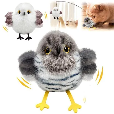 Interaktives fliegendes Vogelspielzeug für Katzen, aufladbar, 3 Modi
