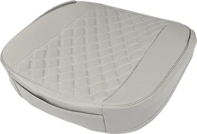 Produktbild von Vorne Auto Sitzbezug Set atmungsaktiv Kunstleder Pad Grau