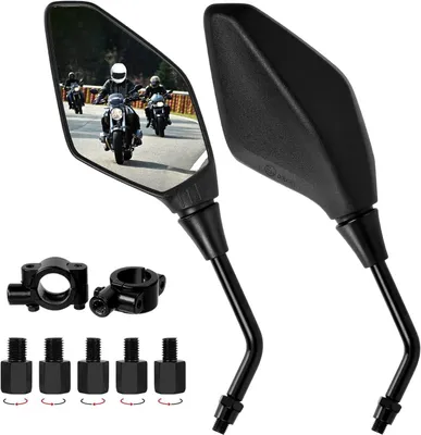 Produktbild von Motorradspiegel - Spiegel senden - Sicheres Fahren - Verstellbare Ecke - Universal-Befestigung - Schwarz