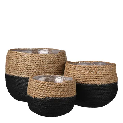Produktbild von Mica Decorations Jorck Pflanzenkörbe - 3er-Set - H24 x Ø26 cm - Schwarz