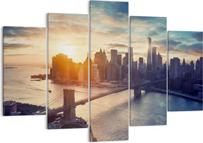 Produktbild von Bild auf Leinwand - Leinwandbild - New York Stadt - 150x100cm - Wand Bild - Wanddeko - Wandbilder - Leinwanddruck - Bilder - Kunstdruck - Wanddekoration - Leinwand bilder - Wandkunst - EA150x100-3733