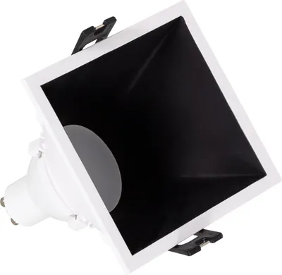 Produktbild von Downlight Einbaustrahler Eckig 45º GU10 6W Schnitt 85x85 mm Niedriger UGR PC No Flicker 6500K Schwarz Kaltweiß