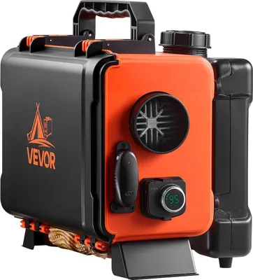 Productafbeelding van Dieselverwarming, 8 kW, DC 12V/24V, alles-in-één draagbare diesel luchtverwarmer met afstandsbediening en LCD-scherm, snelle verwarming, weinig lawaai, 4,5 liter brandstoftank voor vrachtwagens, bestelwagens, campers, caravans en garages