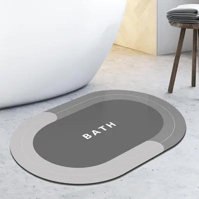 Produktbild von Weicher und saugfähiger Badteppich aus Silikon, oval