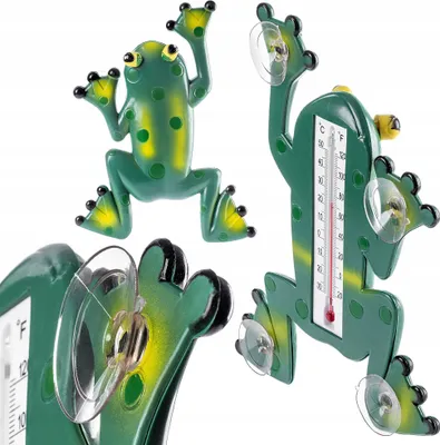 Produktbild von KADAX Froschthermometer "Balik", Thermometer mit Saugnäpfen, für Außen- und Innenbereich, Außenthermometer