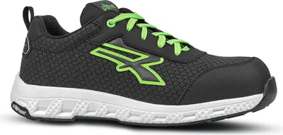 Zdjęcie produktu dla U-Power Mitch ESD, Unisex, Dorosły, Adidasy ochronne, Czarny, Zielony, Biały, Sznurowane zamknięcie, Etylen-co-octan winylu(EVA), Guma