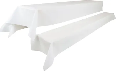 Produktbild von Sensalux abwaschbare Tischdecke, 1,18m x 2,5m, Weiß, inkl. 2 weiße Bankauflagen