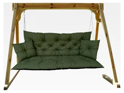 Produktbild von Hollywoodschaukel Auflage Outdoor Sitzkissen Gartenbankauflage Wasserabweisend mit 2 Kissen 150x60x50 Grün