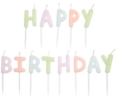 Image de Kerzen Happy Birthday, Pastell, 13 pièces