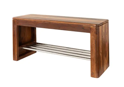 Image de MASSIVMOEBEL24 | Étagère à chaussure 81x30 Palissandre ciré Noisette TORONTO #245