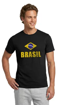Produktbild von Spreadshirt Brasilien Fußball Retro Männer T-Shirt, XL, Schwarz