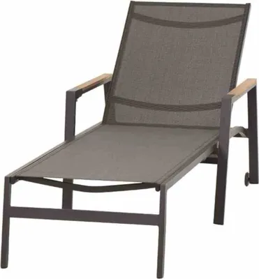 Produktbild von Siena Garden Savona Liege, matt-anthrazit Aluminium, Teakholz 100 %