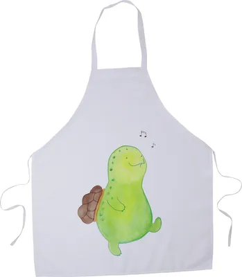Produktbild von Mr. & Mrs. Panda Kochschürze Schildkröte Pfeifen - Weiß - Geschenk, Schildkröten, Küchenzubehör, Grillschürze, Schürze, Küchenschürze, Vorbinder, Neuanfang, Depression
