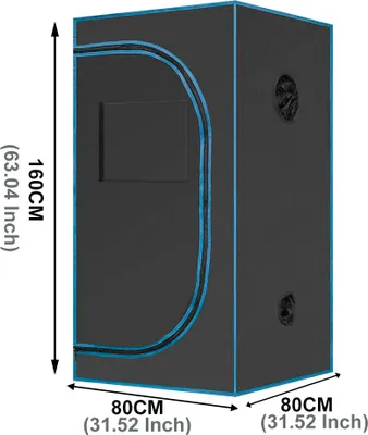 Productafbeelding van Kweektent Binnen - 80x80x160 cm - Waterdicht Mylar - Voor Hydrocultuur En Kruiden