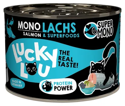Produktbild von Lucky Lou SuperMono Lachs Katzenfutter Katzennassfutter Nassfutter Katze monoprotein