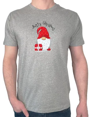 Produktbild von Huuraa Herren T-Shirt Merry Christmas Wichtel L Sport Grey Bio Baumwolle Fairtrade Herrenshirt Geschenkidee