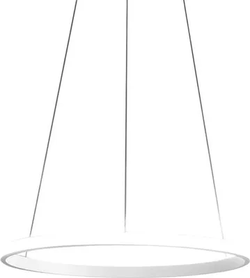 Zdjęcie produktu dla Iole S1 LED 28W lampa wisząca z możliwością ściemniania - nowoczesny żyrandol pierścieniowy w kolorze satynowej bieli, ciepłe światło 3000K, IP20