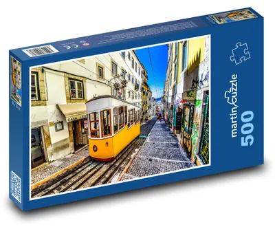 Produktbild von Puzzle 500 Gelbe Straßenbahn in Lissabon - martinpuzzle