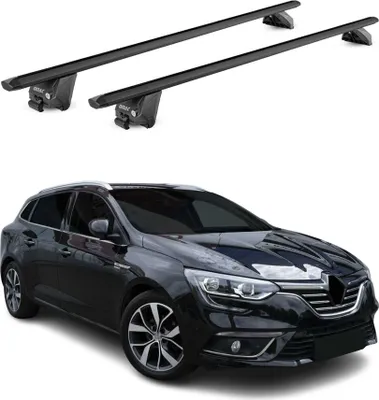 Image de Barres de toit transversales pour Renault Megane IV Grandtour 2016-2025 Noir Alu