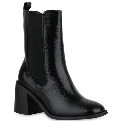 Produktbild von VAN HILL Damen Leicht Gefütterte Klassische Stiefeletten Eckige Schuhe 840705, Farbe: Schwarz, Größe: 36