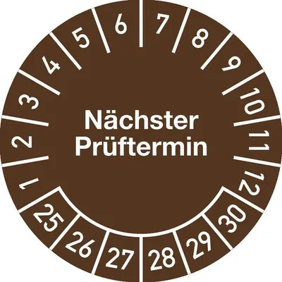 Produktbild von Mehrjahresprüfplakette D.30mm Nächster Prüftermin 2026-2031 Folie Btl.a 100 St.