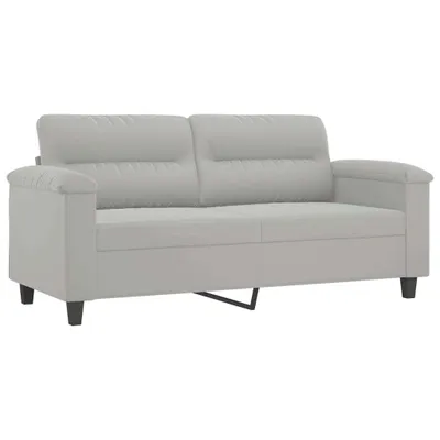 Image de Canapé à 2 places Gris clair 140 cm Tissu microfibre