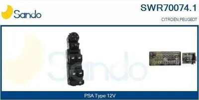 Produktbild von SANDO SWR70074.1 Fensterheberschalter passend für PEUGEOT 3008 SUV (M) Vorne Fensterheber Schalter