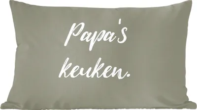 Produktbild von MuchoWow® Zierkissen Sofakissen Wohnzimmer Dekokissen 60x40 cm Zitate - Sprichwörter - Papas Küche - Kopfkissen - Polster mit Foto