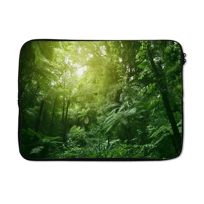 Produktbild von MuchoWow® Laptop Hülle 14 ZollDschungel - Pflanzen - Blätter - Jungen - Mädchen - Kinder Laptoptasche - Laptoptasche - Stoßsicher - Schutzhaube
