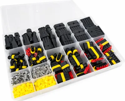 Immagine prodotto di Set 708 connettori elettrici, terminali elettrici kit, connettori a crimpare per cavi ad anello con cavo a forcella a crimpare, terminale isolato