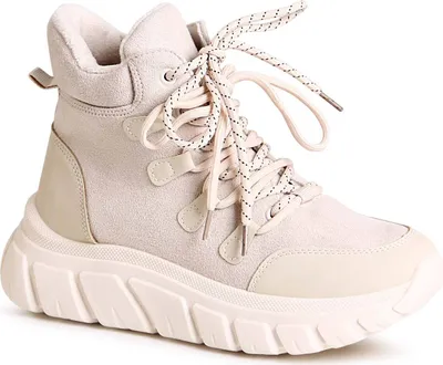 Produktbild von topschuhe24 2620 Damen Plateau Stiefeletten Sneaker, Farbe:Beige, Größe:37 EU