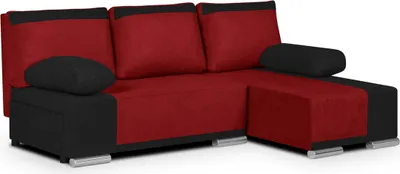 Produktbild von Ecksofa mit Schlaffunktion DRED - Rot/Schwarz