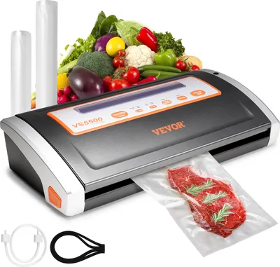 Zdjęcie produktu dla VEVOR Komercyjna zgrzewarka próżniowa Zgrzewarka próżniowa 130 W, 80 Kpa Przenośna komercyjna zgrzewarka próżniowa 30 cm x 2,5 mm z 2 rolkami worków próżniowych, uszczelnienie piankowe Profesjonalne mięso, owoce, warzywa, orzechy, chleb itp.