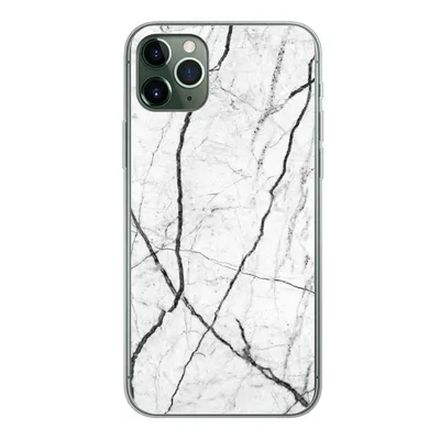 Produktbild von MuchoWow® Handyhülle Schutzhülle Hülle für iPhone 11 Pro Max Marmor - Schwarz - Weiß Silikon Softcase Handy Hülle - Schutz