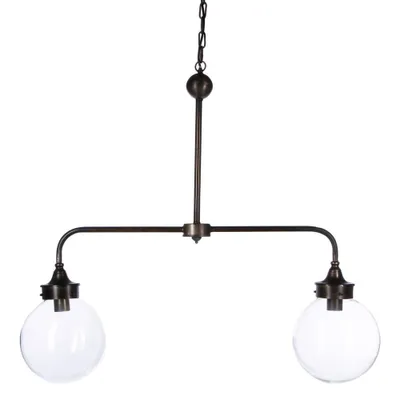 Zdjęcie produktu dla Podwójna lampa sufitowa - metal, szkło 103 x 25 x 193 cm