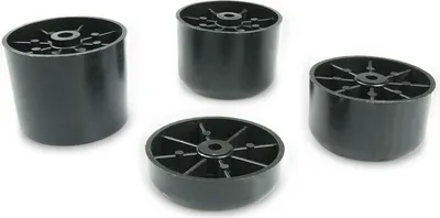 Produktbild von 4x Ø50mm x 35mm Polsterfuß Möbelgleiter Füße Sesselerhöhung Kunststoff