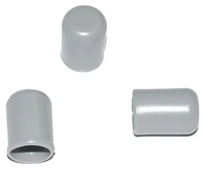 Produktbild von 100 x Kappe für Rundrohr D=8 mm L=12 mm grau PVC
