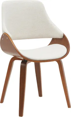 Produktbild von CLP Esszimmerstuhl Vangale gepolstert mit Rückenlehne und Bugholzgestell walnuss/creme Material Stoff