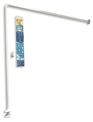 Obrázek produktu pro DuraHome Tyč na koupelnové závěsy, rohová, rozpíratelná, 80x94-180 cm