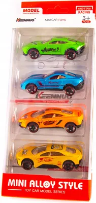 Produktbild von Metallautos Set 4 Stück Spielzeugautos Bunt Rennwagen Modellautos Kinder Geschenk