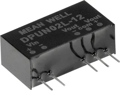 Produktbild von MEANWELL DPUN02N-12, DC/DC-Wandler Modul-Serie, 24:+/-12V +/-83mA 2W