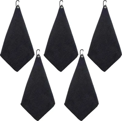 Obrázek produktu pro 5 ručníků z mikrovlákna s háčkem, 30 x 30 cm, na čištění golfových holí, míčků a rukou