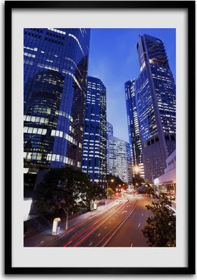 Produktbild von Bild - Bilderrahmen - Foto - 70 cm x 100 cm - MDF - Rahmen - Wandkunst - Wolkenkratzer