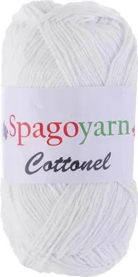 100g Strickgarn Cottonel Uni Häkelgarn Strickwolle weiß