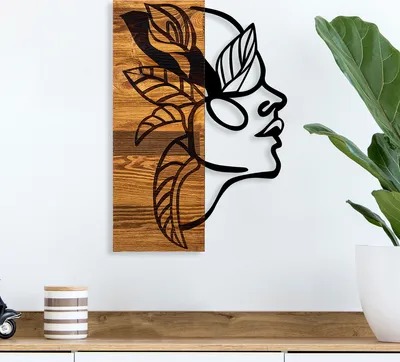 Produktbild von Wallity, Dingin- SKL2227, Schwarz, Sonstige Wohndekorationen, 34 x 3 x 50 cm, 50% Holz (Dicke: 3 cm) / 50% Metall (Dicke: 1