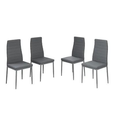 Image de Chaise de salle à manger Vicco Grand Gris 42.5x48cm Lot de 4, Model 40741