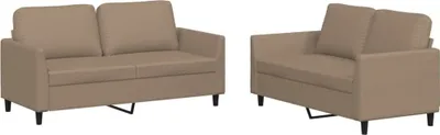 Two sofas on a white background.