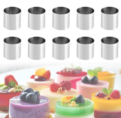 Produktbild von Dessertringe-Set – 10 Stück, aus Edelstahl, 5 cm Durchmesser